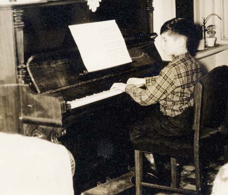 Ziggy practising on the piano